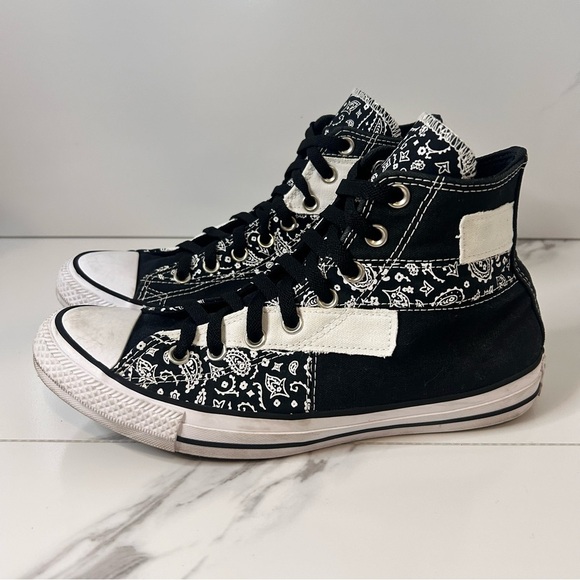 Converse Chuck Taylor All Star Paisley Black and White High-Tops Size 11 - Picture 3 of 5